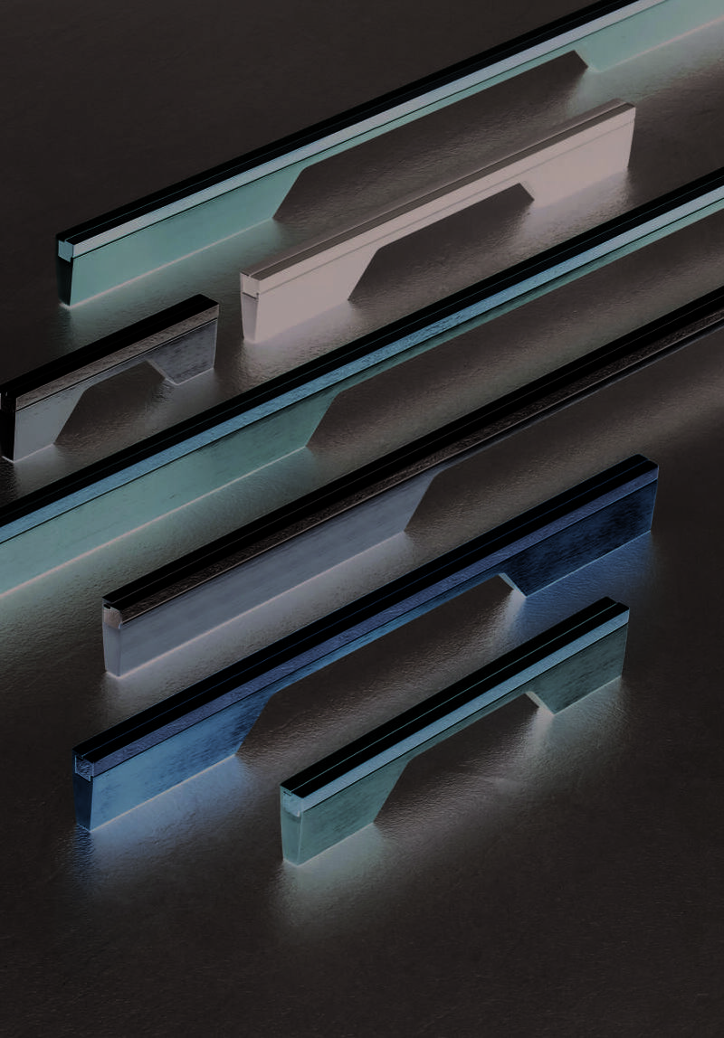 Premium handles on dark backdrop